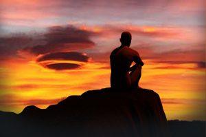 meditando al tramonto